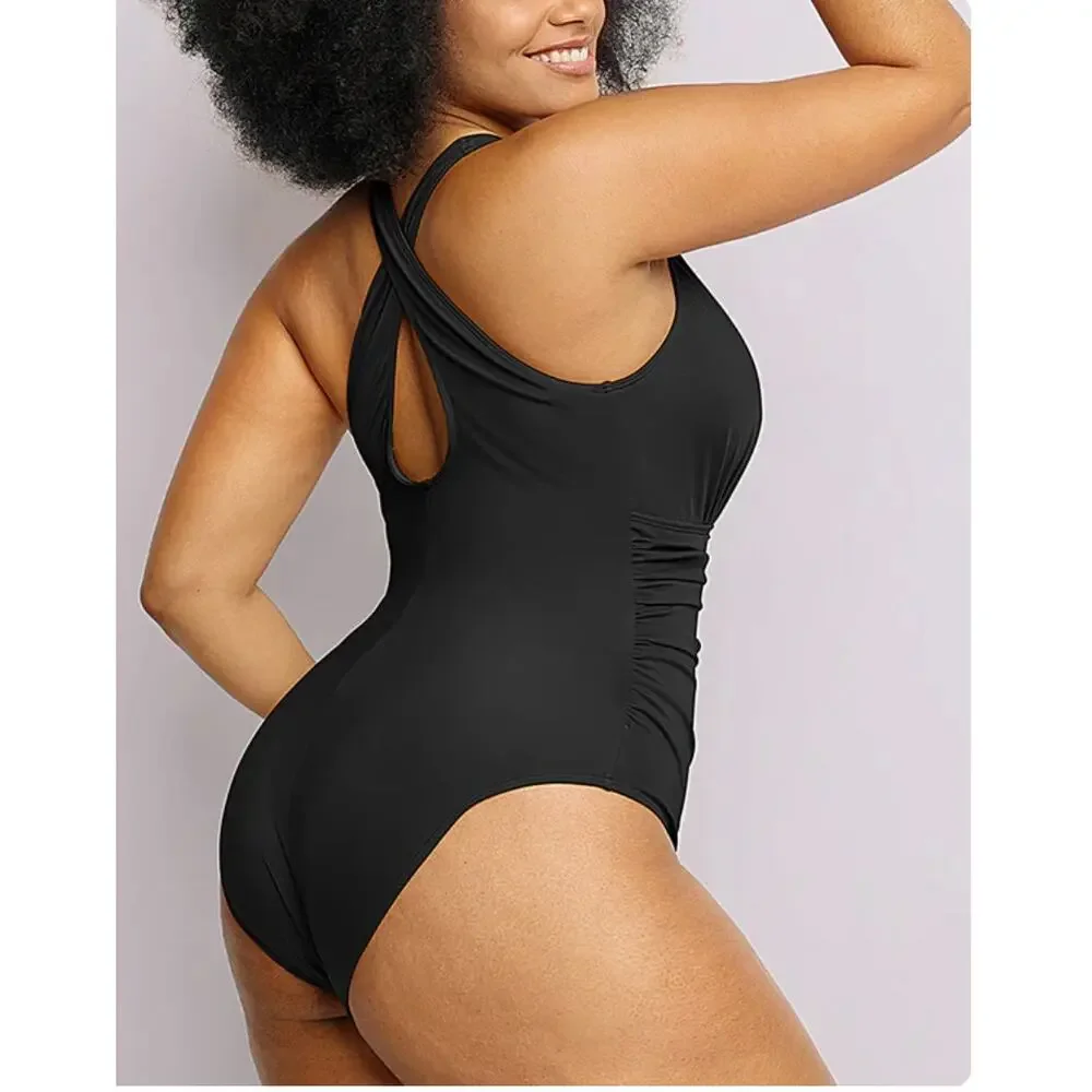 NWOT ShapeLLX Smart Sculpt™ Plunge Cutout Swimsuit Sz XL